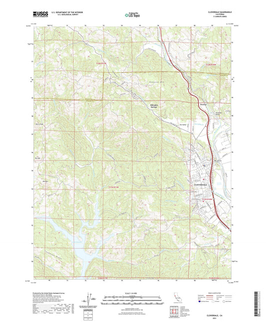 Cloverdale California US Topo Map Image
