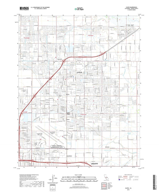 Clovis California US Topo Map Image