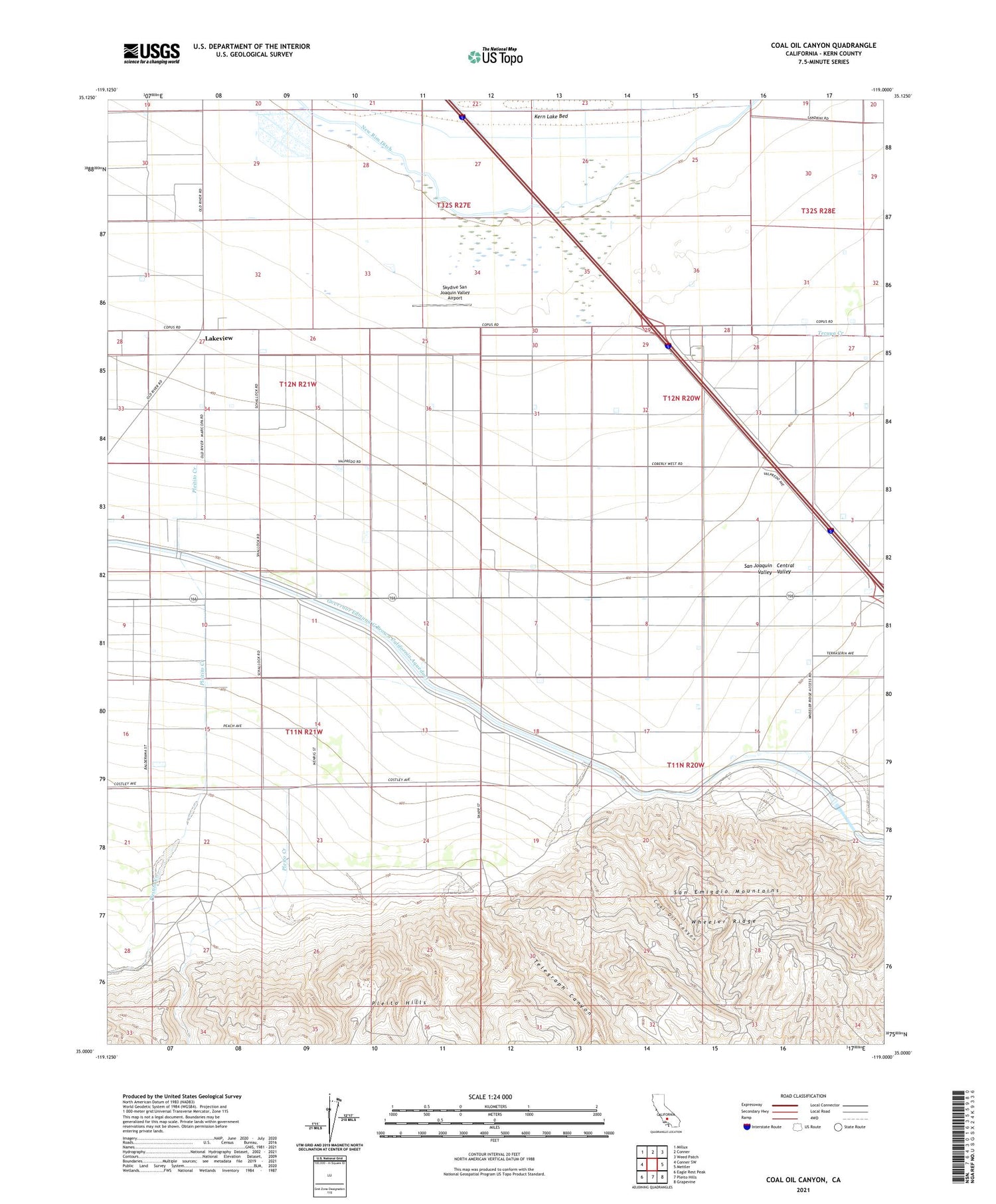 Coal Oil Canyon California US Topo Map Image