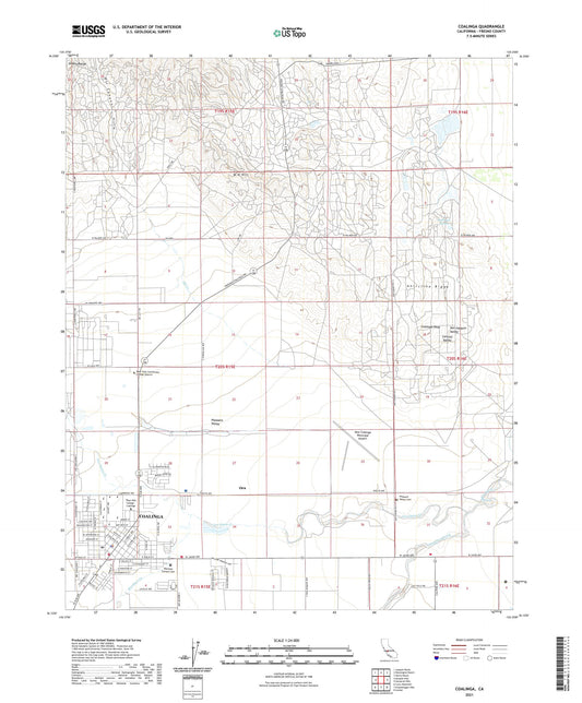 Coalinga California US Topo Map Image