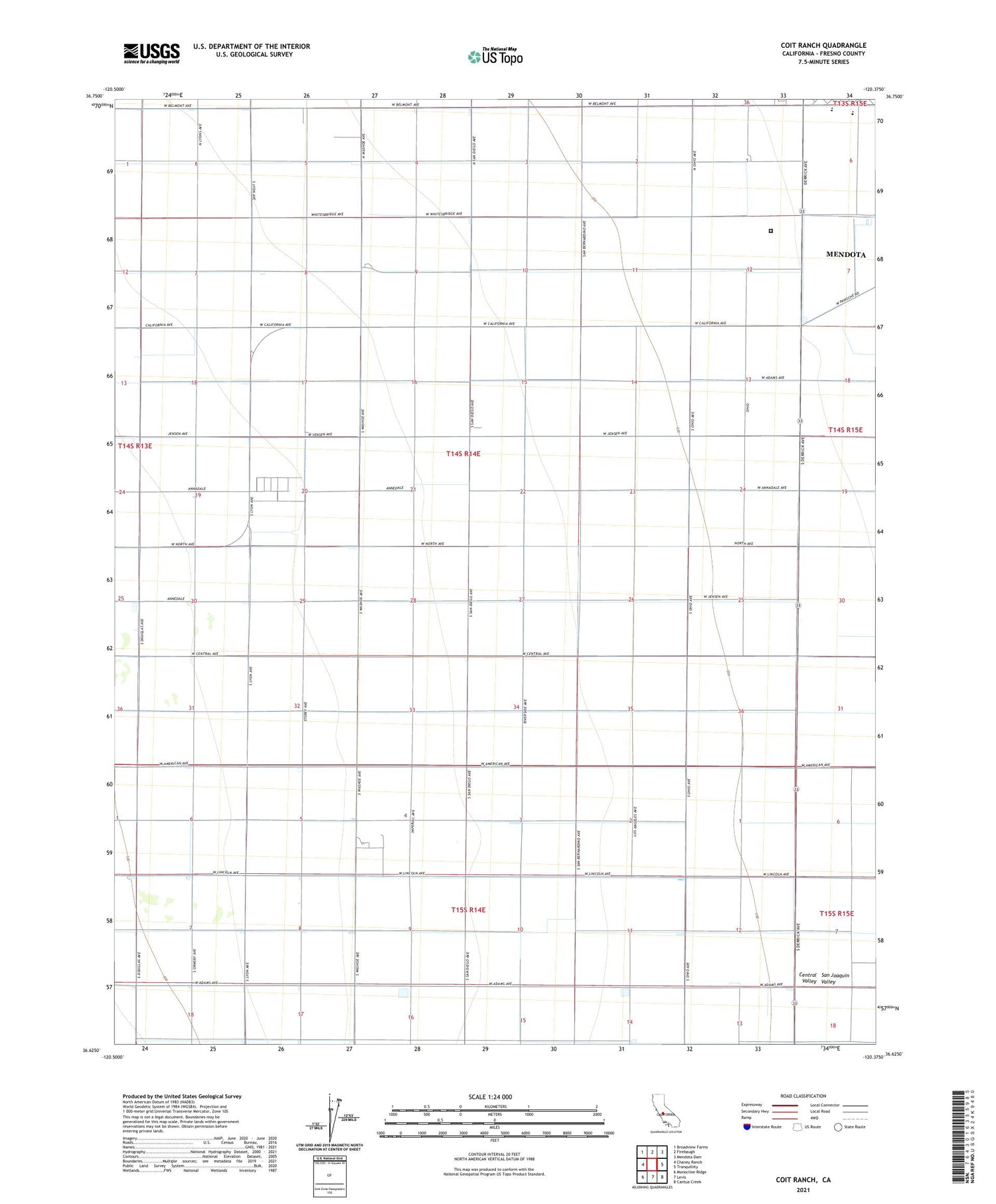 Coit Ranch California US Topo Map Image