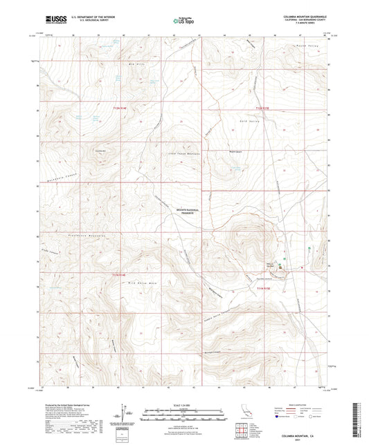 Columbia Mountain California US Topo Map Image