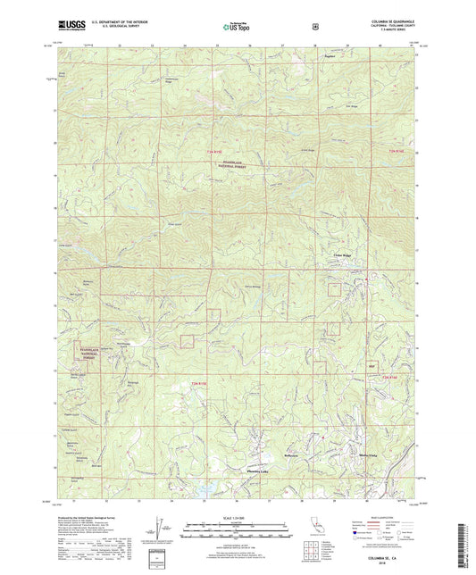 Columbia SE California US Topo Map Image