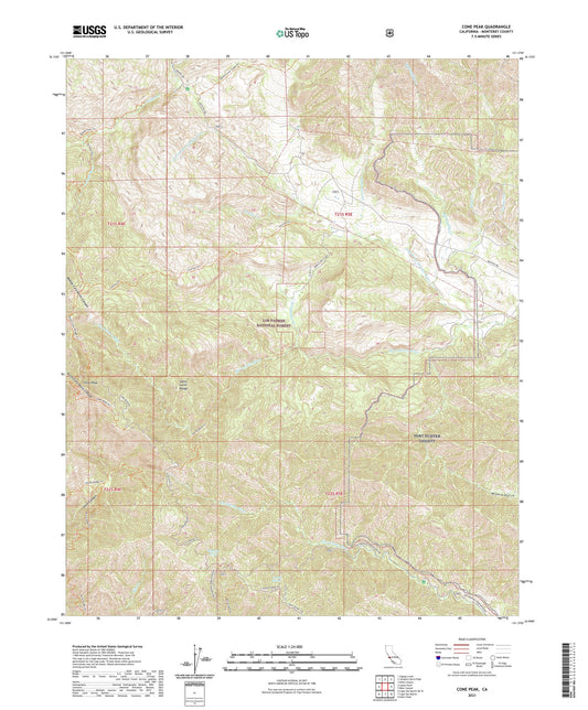 Cone Peak California US Topo Map Image