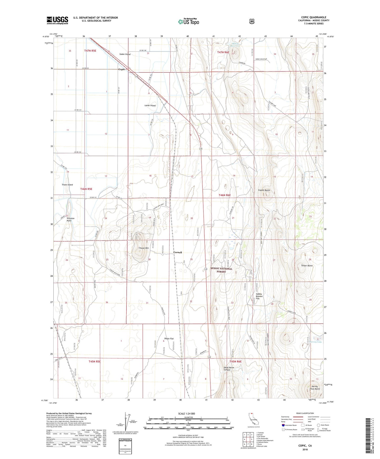 Copic California US Topo Map Image