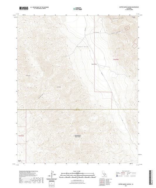 Copper Queen Canyon California US Topo Map Image