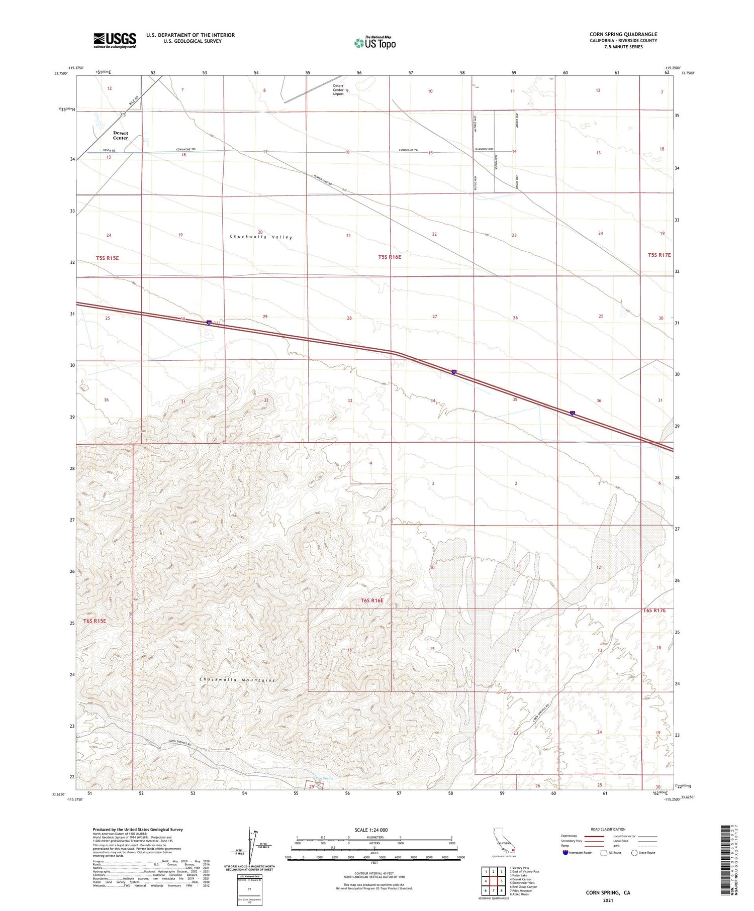 Corn Spring California US Topo Map Image