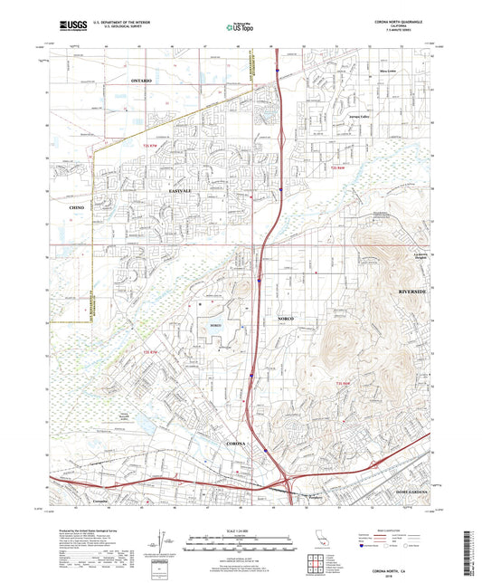 Corona North California US Topo Map Image