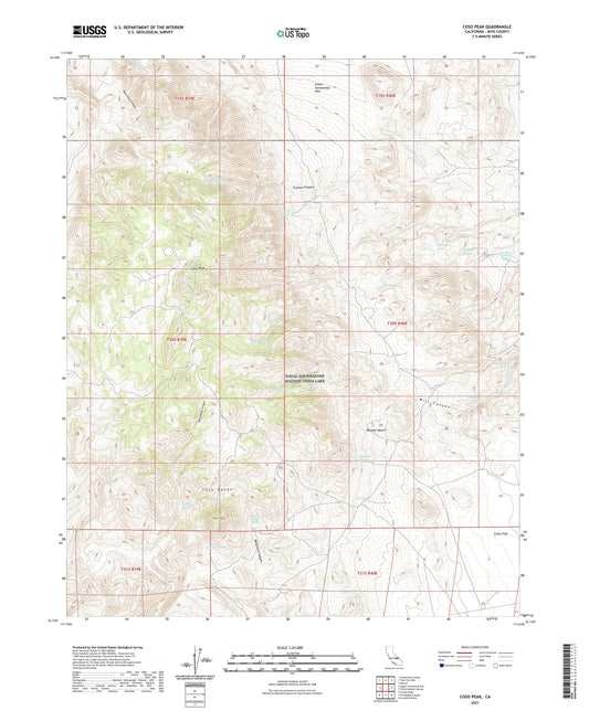 Coso Peak California US Topo Map Image
