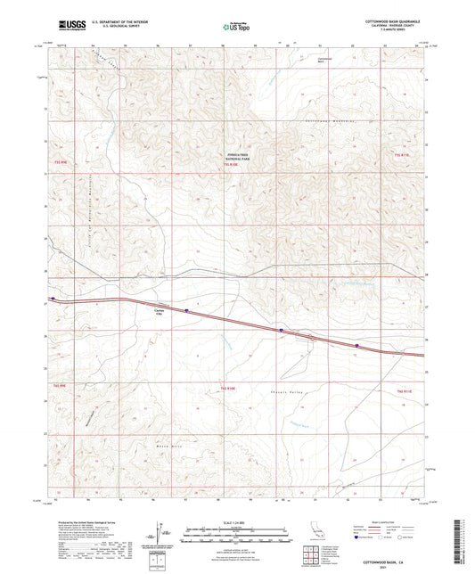 Cottonwood Basin California US Topo Map Image