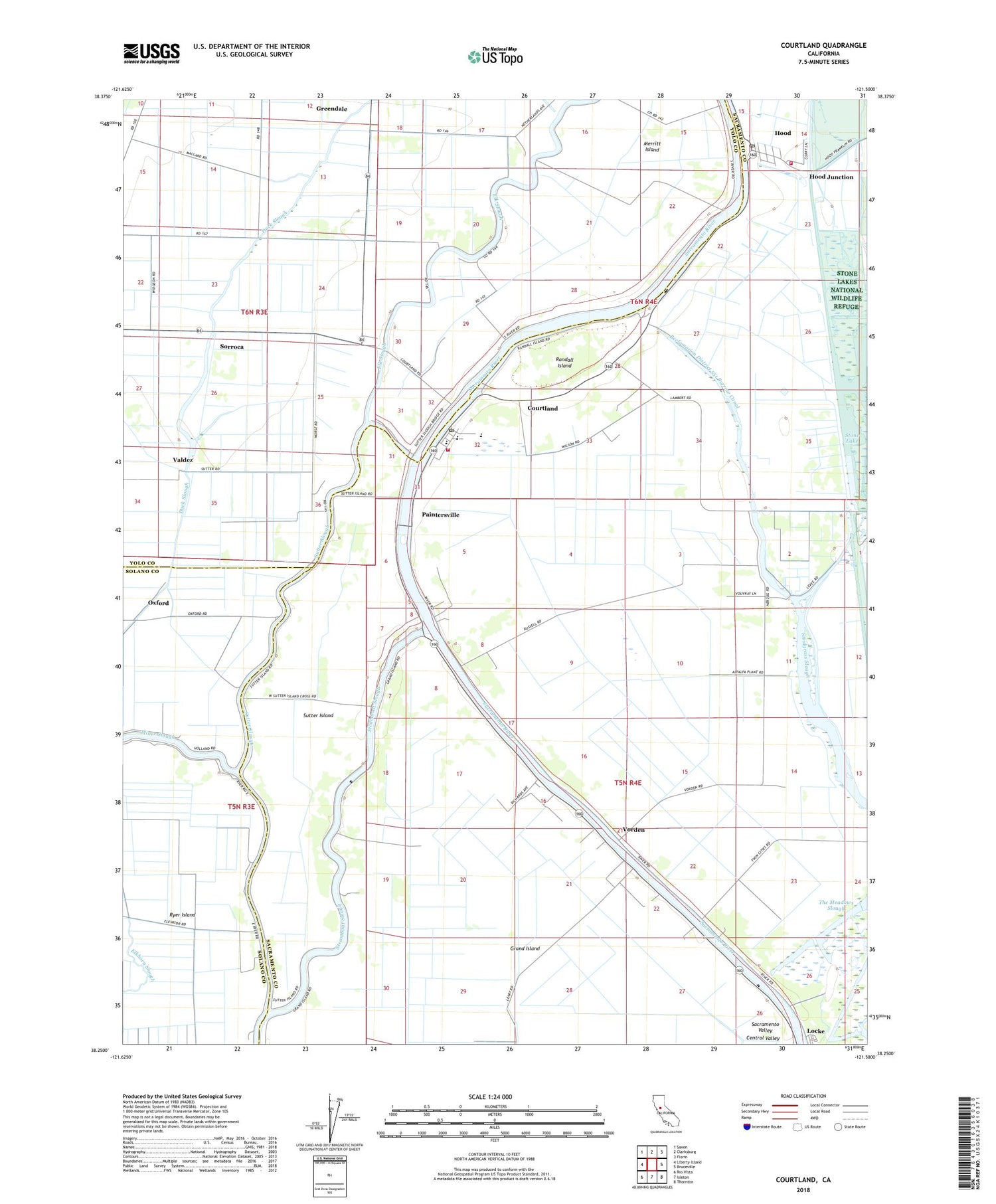 Courtland California US Topo Map Image
