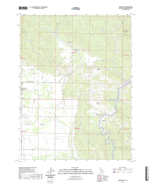 Covelo East California US Topo Map Image