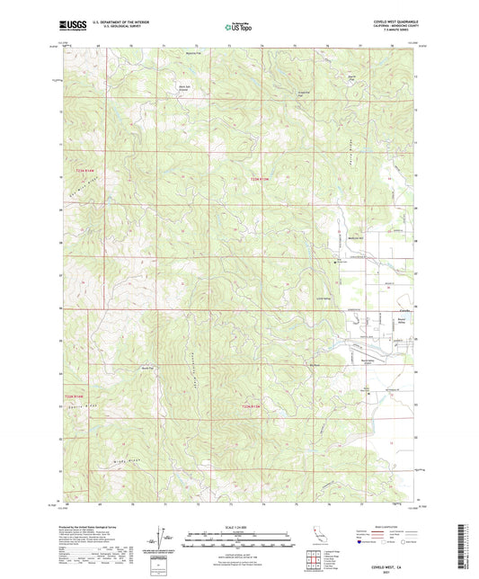 Covelo West California US Topo Map Image