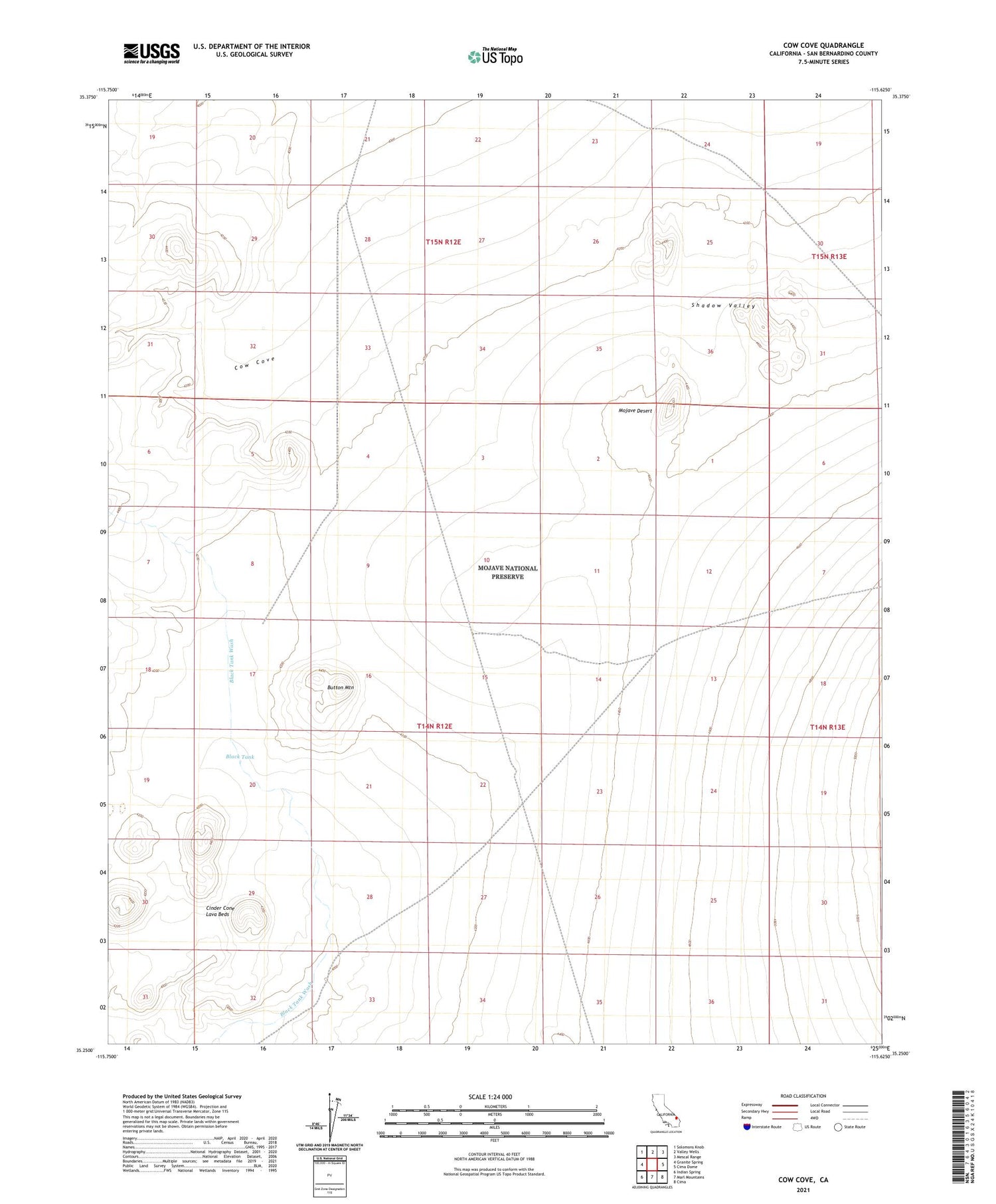 Cow Cove California US Topo Map Image