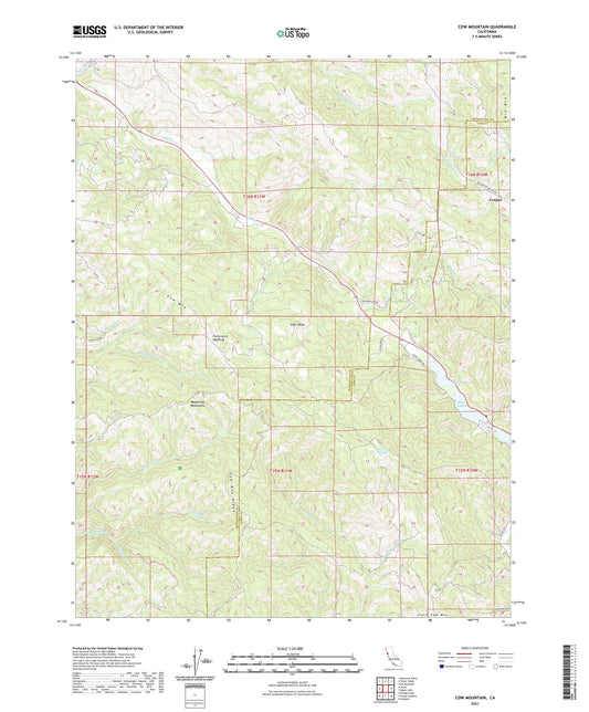 Cow Mountain California US Topo Map Image