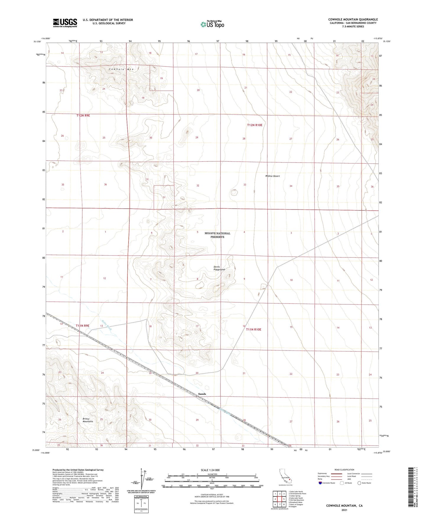 Cowhole Mountain California US Topo Map Image