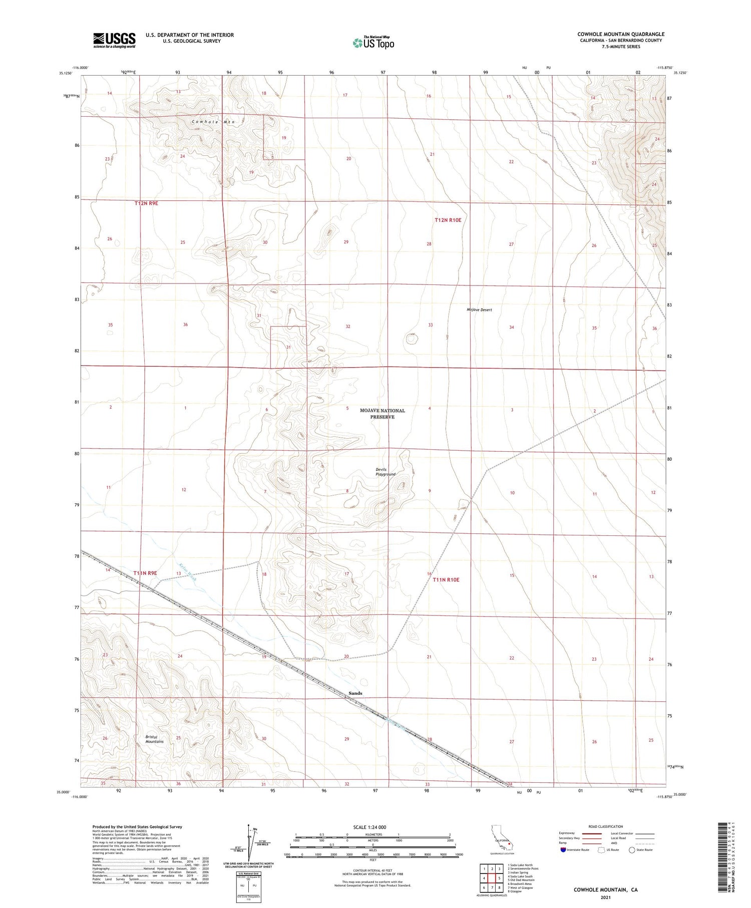 Cowhole Mountain California US Topo Map Image