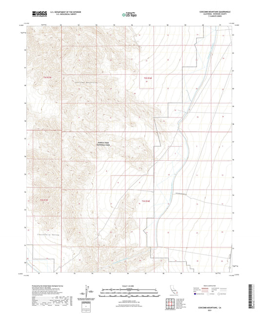 Coxcomb Mountains California US Topo Map Image