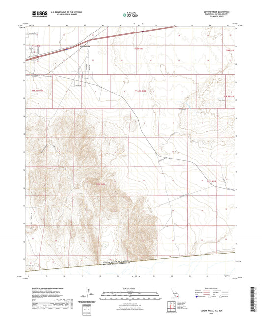 Coyote Wells California US Topo Map Image