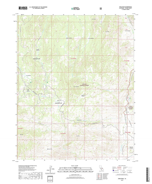 Crag Peak California US Topo Map Image