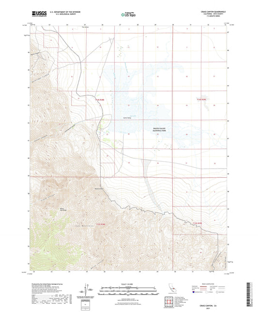 Craig Canyon California US Topo Map Image
