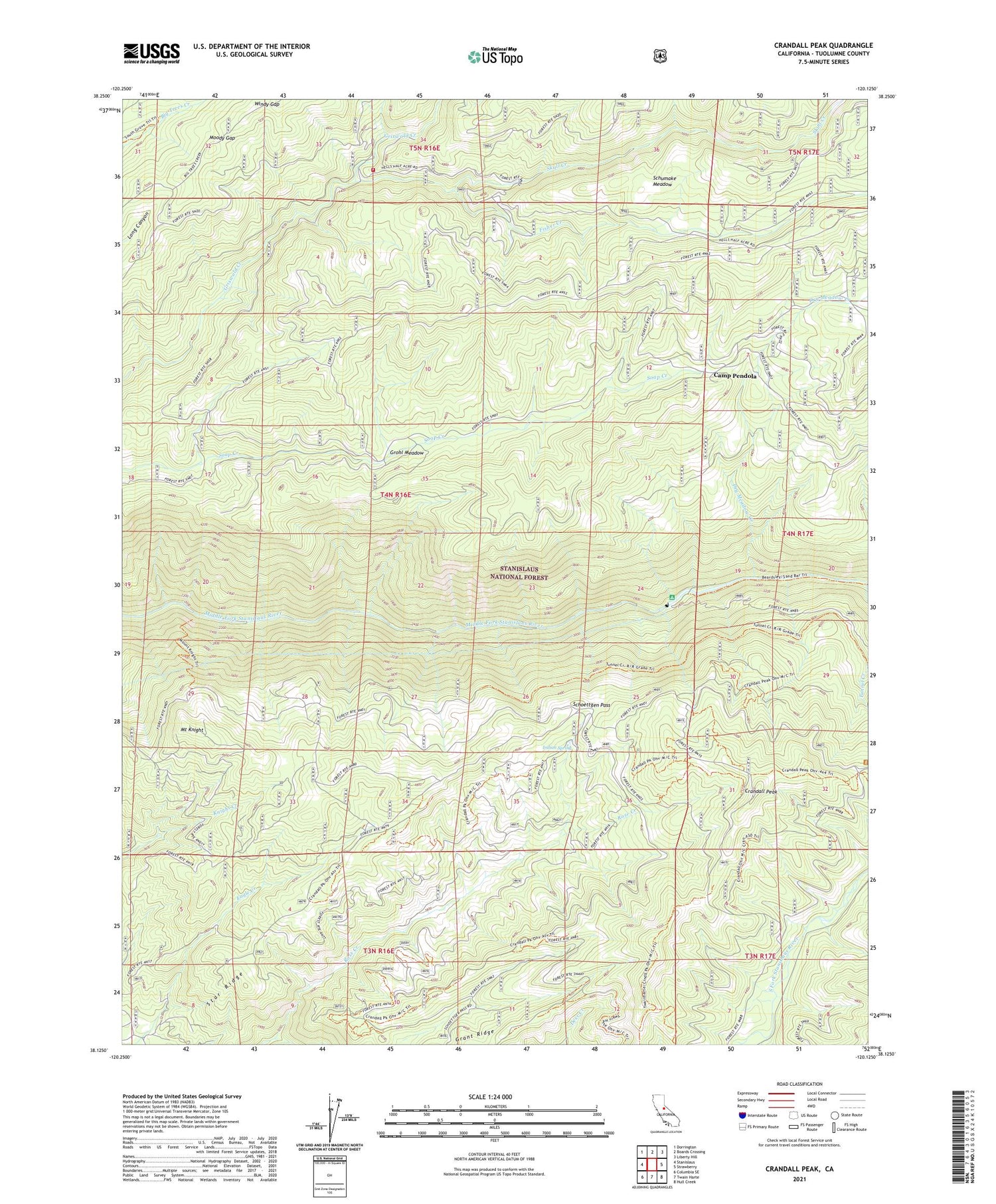 Crandall Peak California US Topo Map Image