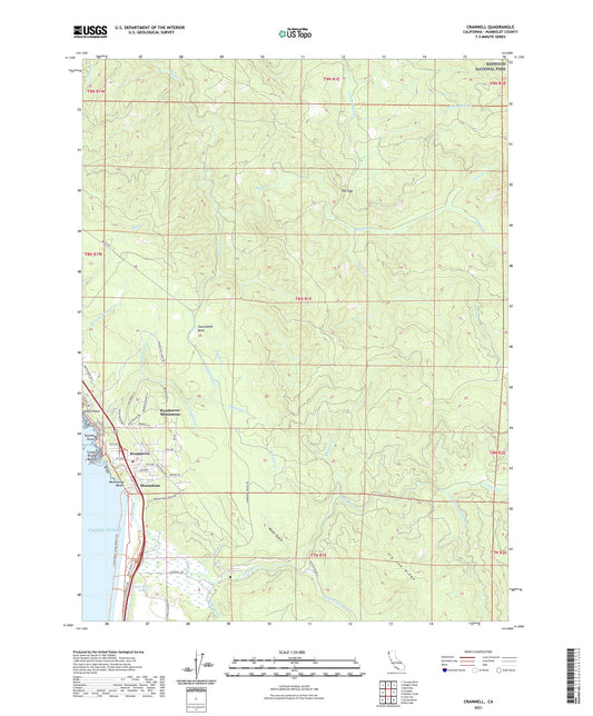 Crannell California US Topo Map Image