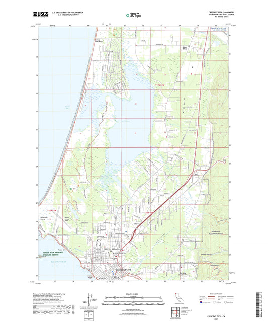 Crescent City California US Topo Map Image