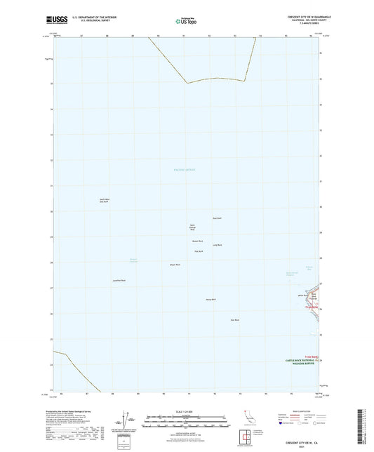 Crescent City OE W California US Topo Map Image