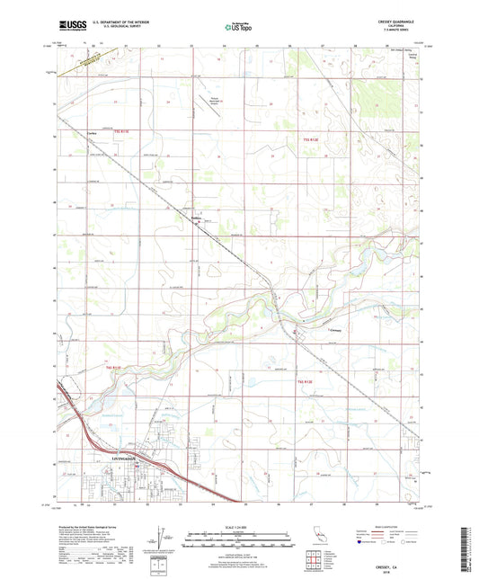 Cressey California US Topo Map Image