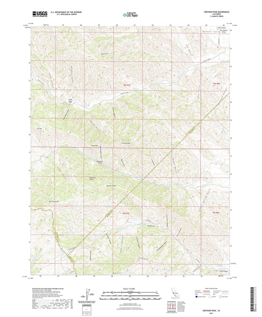 Crevison Peak California US Topo Map Image