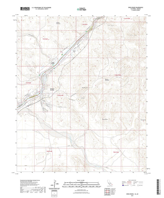 Cross Roads California US Topo Map Image