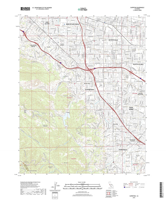 Cupertino California US Topo Map Image