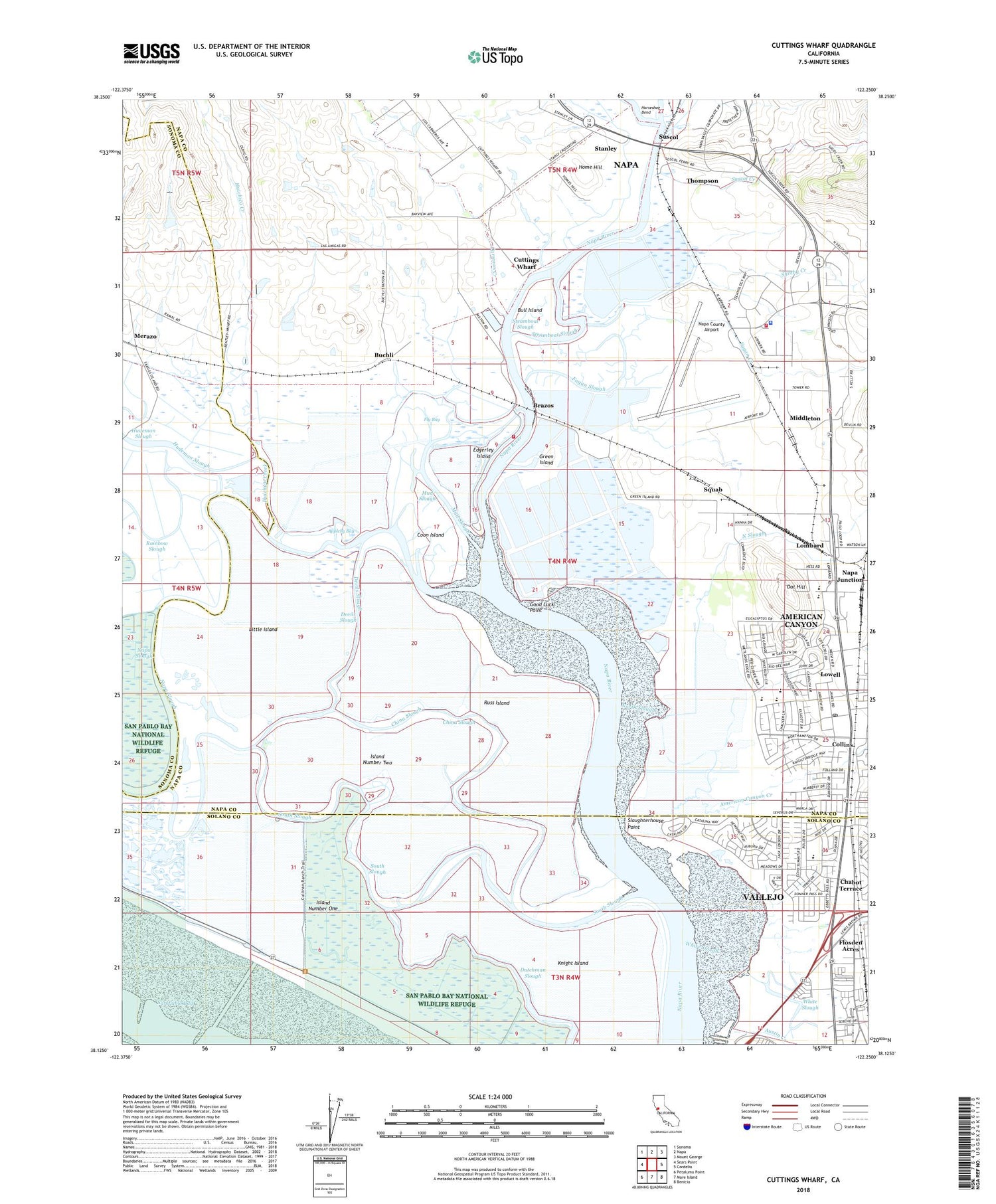 Cuttings Wharf California US Topo Map Image