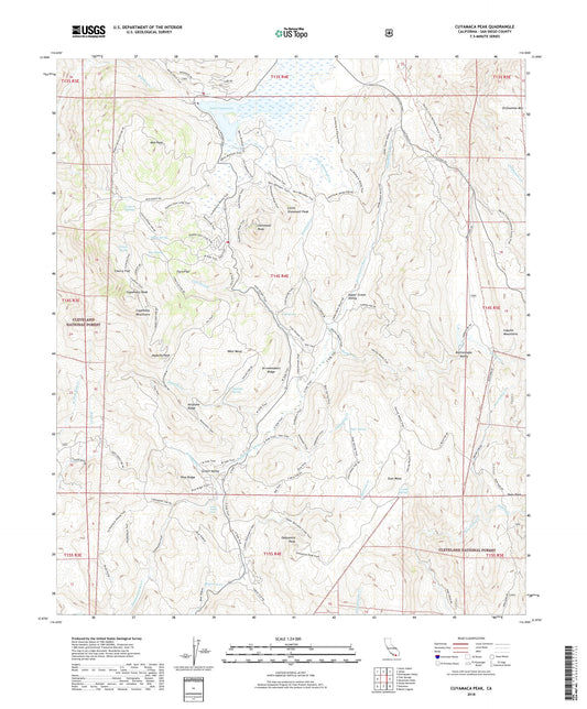 Cuyamaca Peak California US Topo Map Image