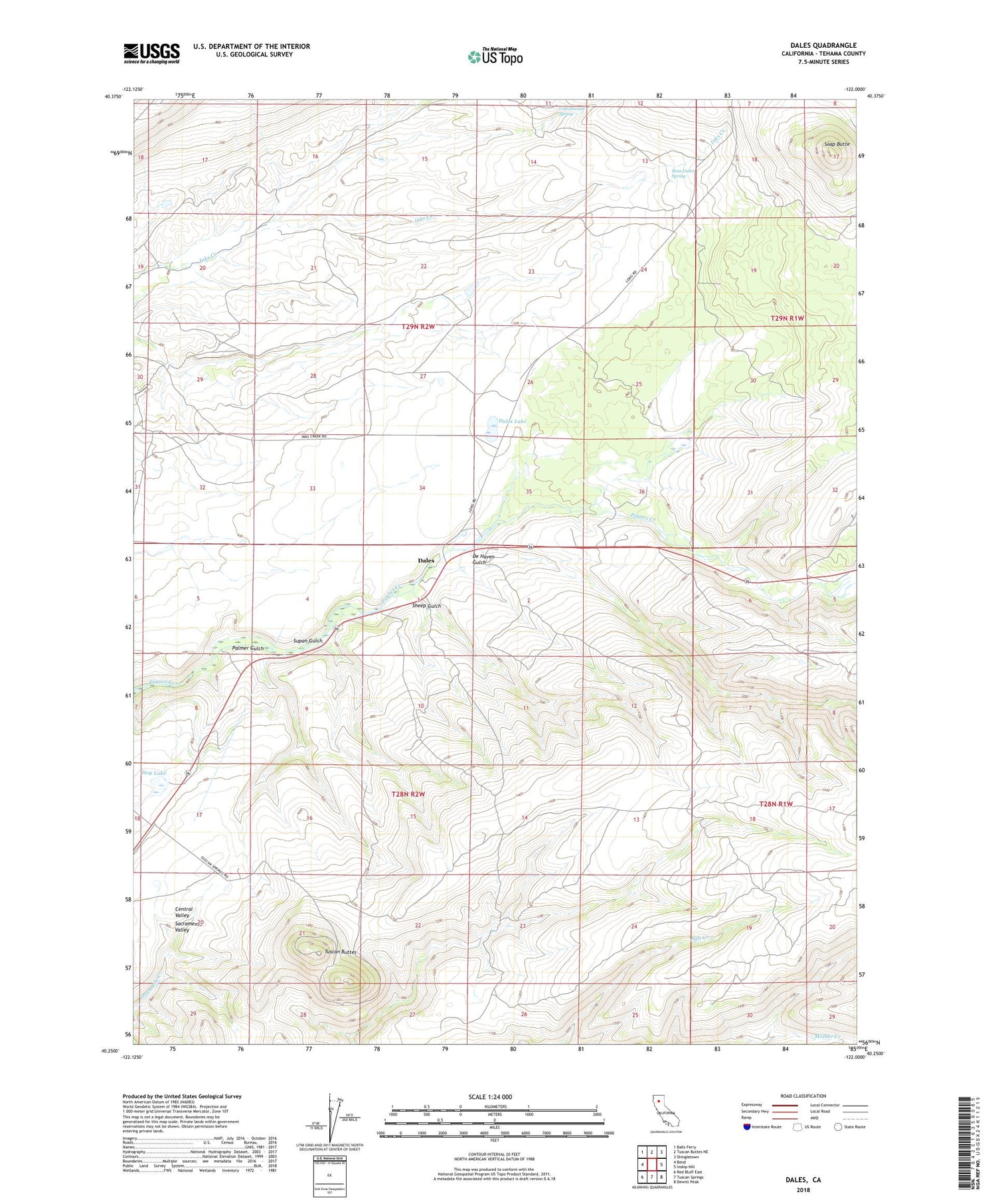 Dales California US Topo Map Image