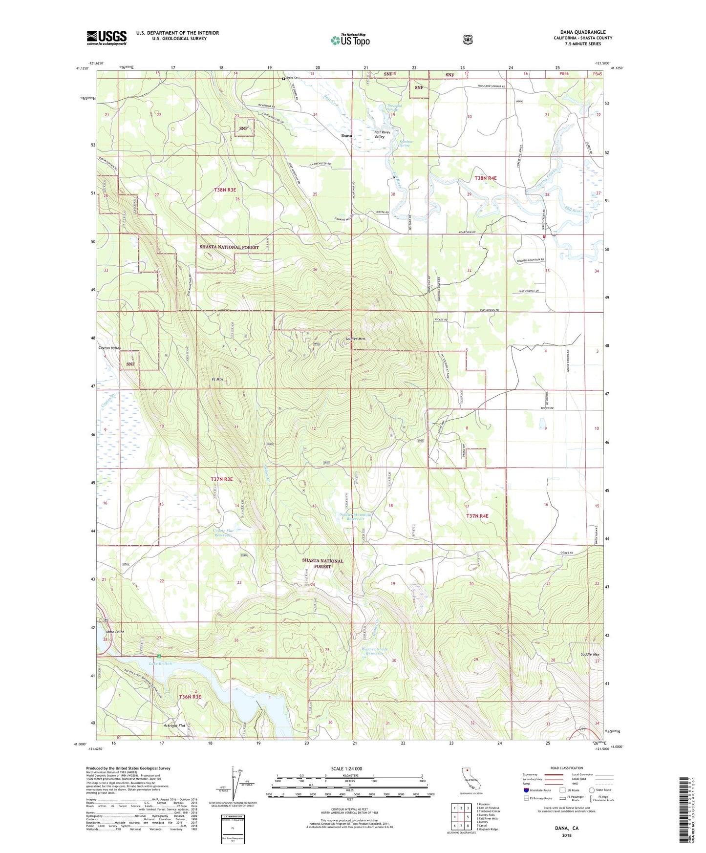 Dana California US Topo Map Image