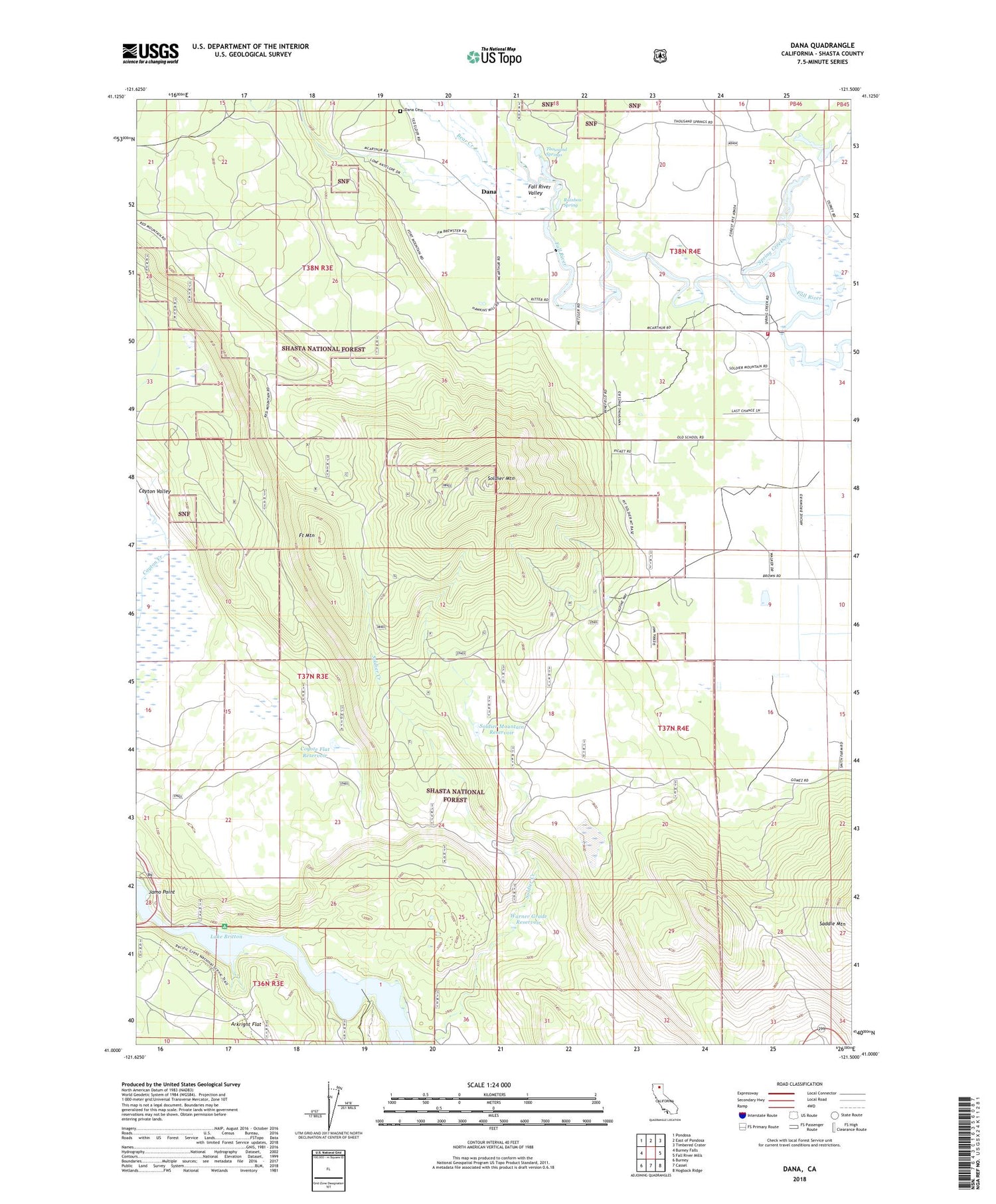 Dana California US Topo Map Image