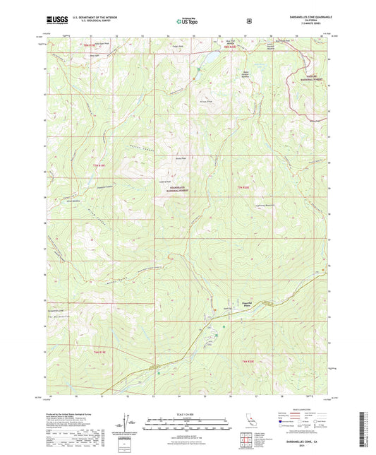 Dardanelles Cone California US Topo Map Image