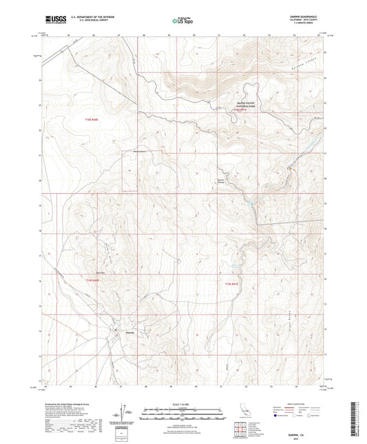 Darwin California US Topo Map Image