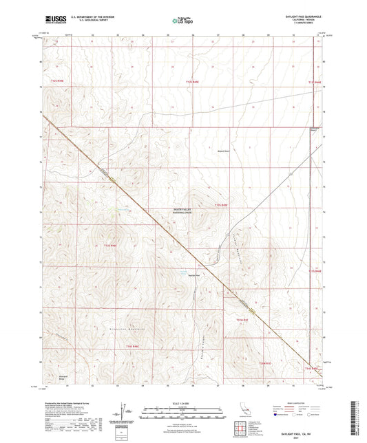 Daylight Pass California US Topo Map Image