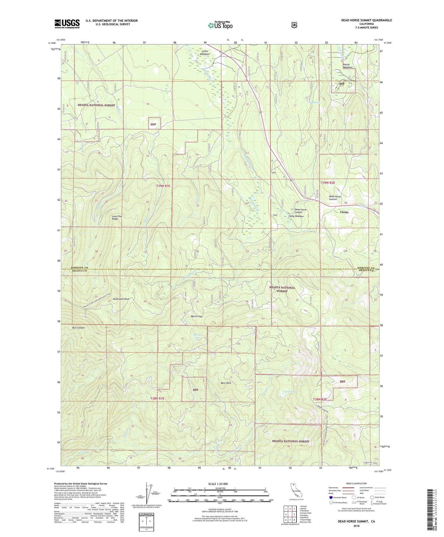 Dead Horse Summit California US Topo Map Image