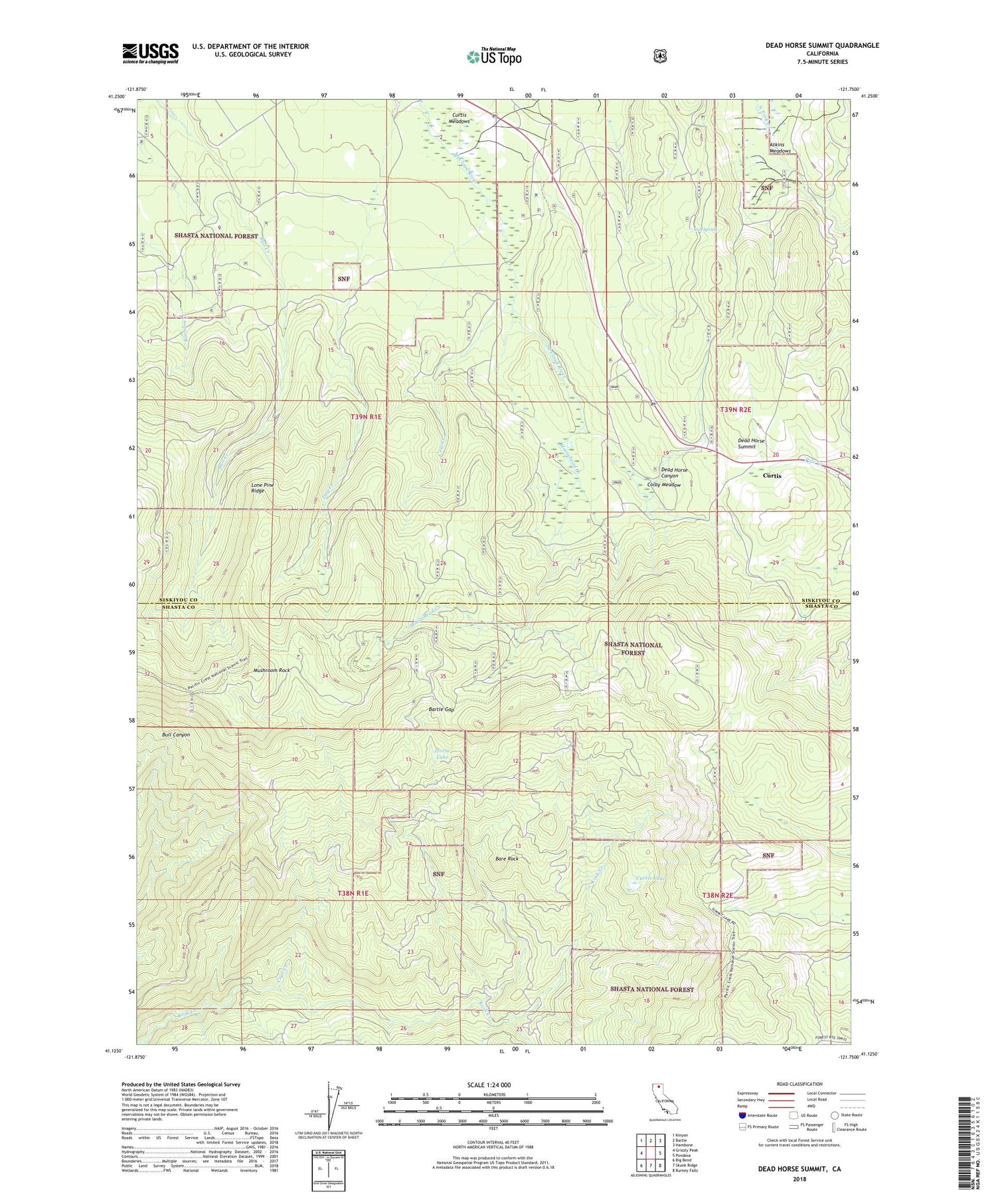 Dead Horse Summit California US Topo Map Image