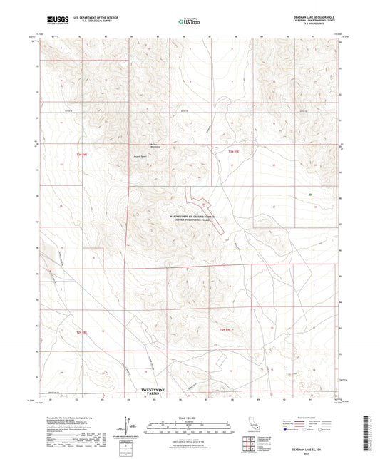 Deadman Lake SE California US Topo Map Image