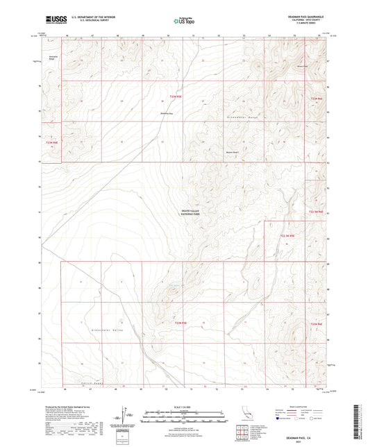 Deadman Pass California US Topo Map Image