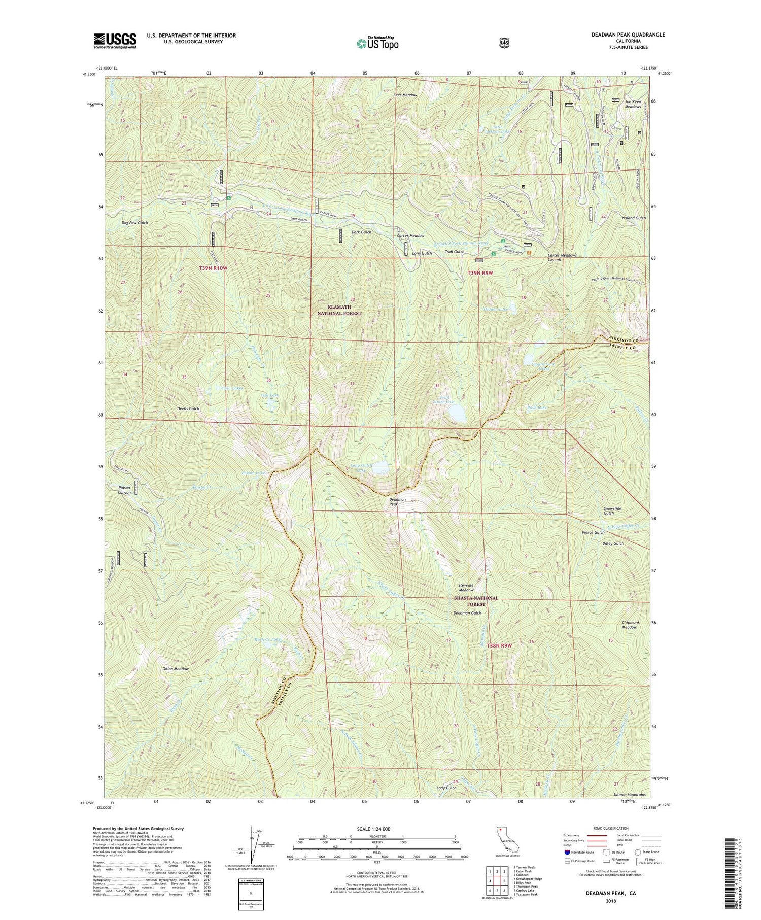 Deadman Peak California US Topo Map Image