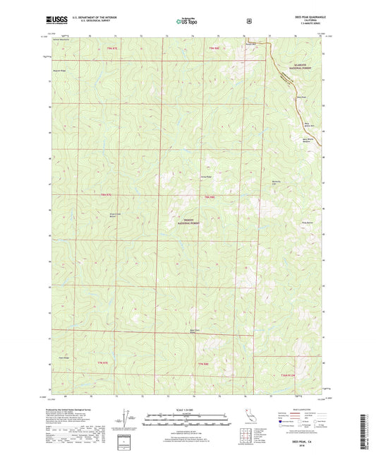 Dees Peak California US Topo Map Image