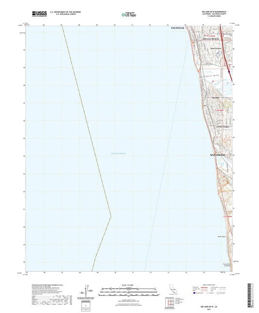 Del Mar OE W California US Topo Map Image