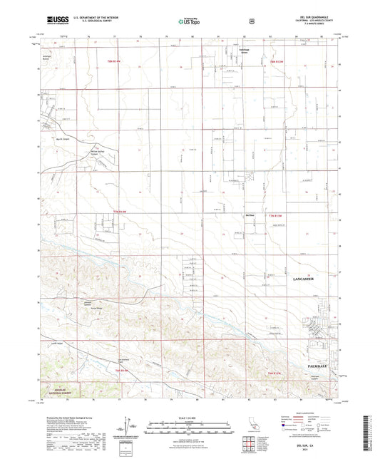 Del Sur California US Topo Map Image