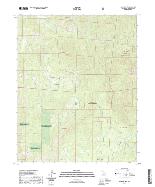 Dennison Peak California US Topo Map Image